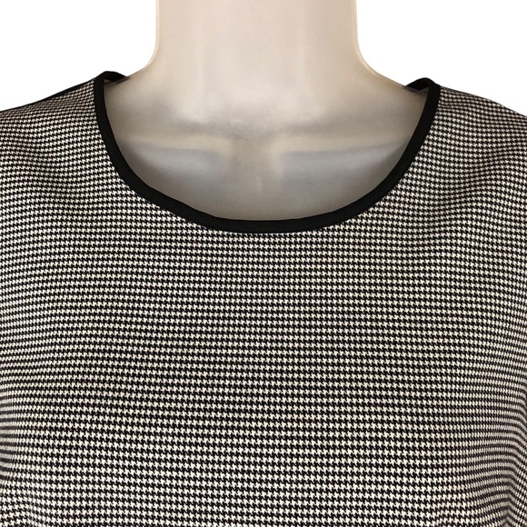 DRESS - Women's BCBGeneration Black/White Houndstooth Ruffle Sleeve Mini Dress. - Picture 10 of 16